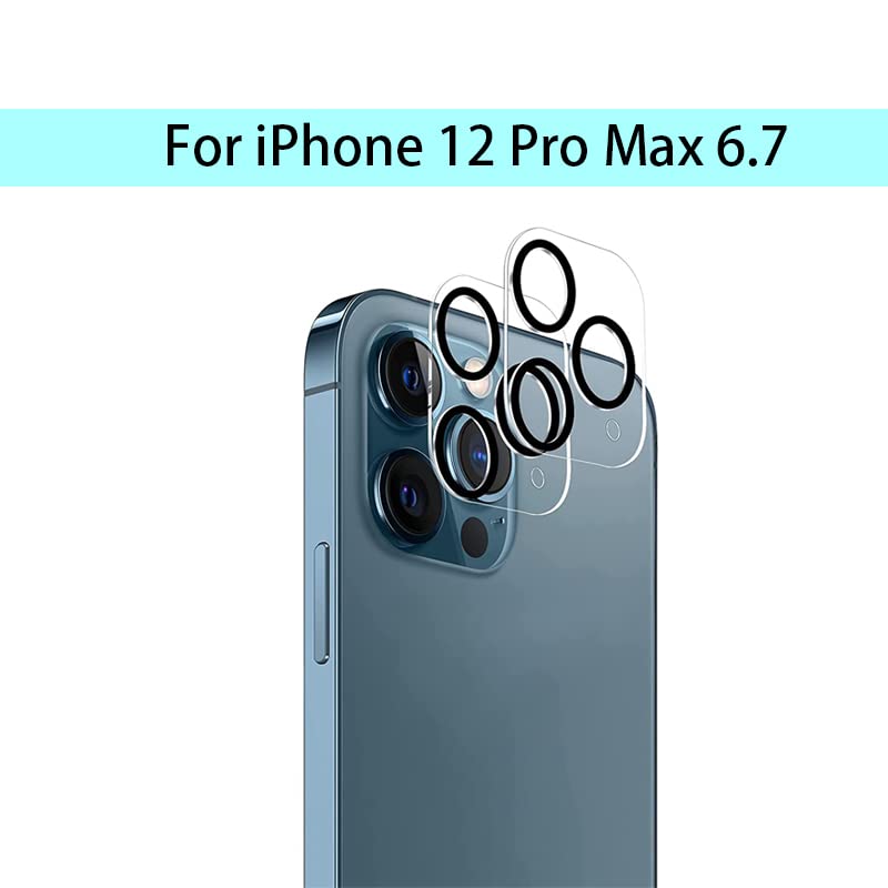 Image of Skinomi Back Camera Tempered Glass Lens Protector Compatible for Apple iPhone 12 pro max with Edge to Edge Coverage and Easy Installation Kit, Pack of 2