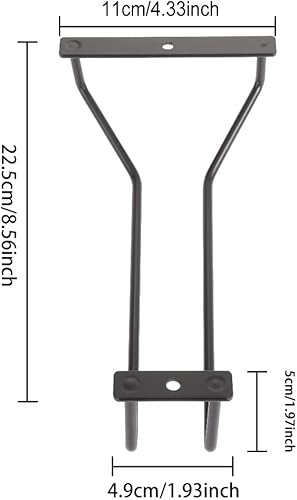 Miniatura 2 de Estante para copas de vino, 2 piezas, color negro, soporte de metal para copas de vino, estante para copas debajo del estante, colgador de