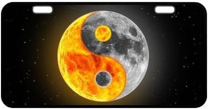 Custom Globe YinYang inthe Starry Night Metal License Plate for Car 11.8" X 6.1"