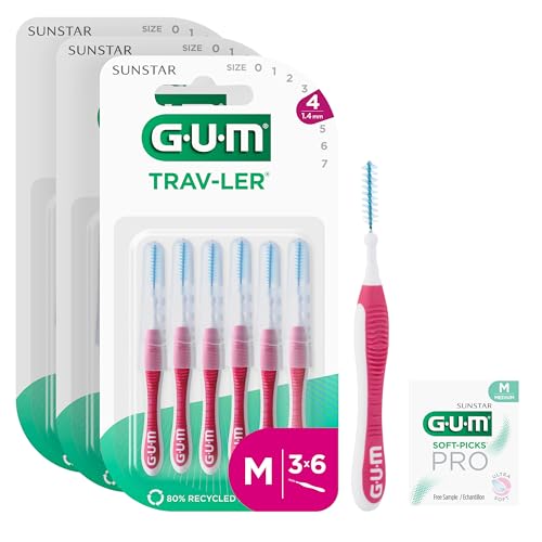 Brossettes interdentaires GUM contre la plaque dentaire avec nettoyage en profondeur 1.4mm