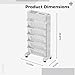 Sacolin 6-Tier Rolling Bookshelf with Wheels, Narrow Utility Cart, Multi-Compartment Top, Desk Side Storage, Hollow Shelves for Office, Classroom, Bathroom