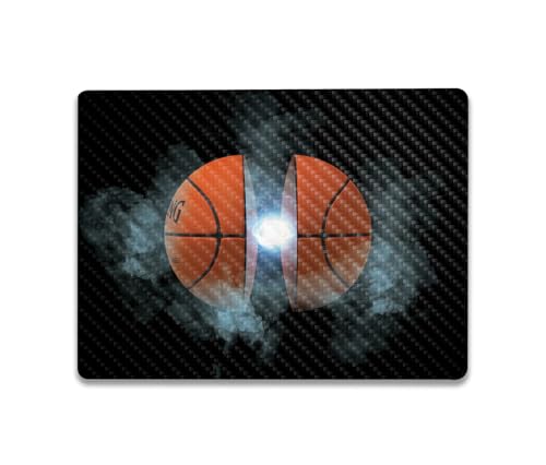Image of MightySkins Carbon Fiber Skin Compatible with Microsoft Surface Laptop Go 3 (2023) Full Wrap Kit - Basketball Orb | Protective Durable Textured Carbon Fiber Finish | Made in The USA