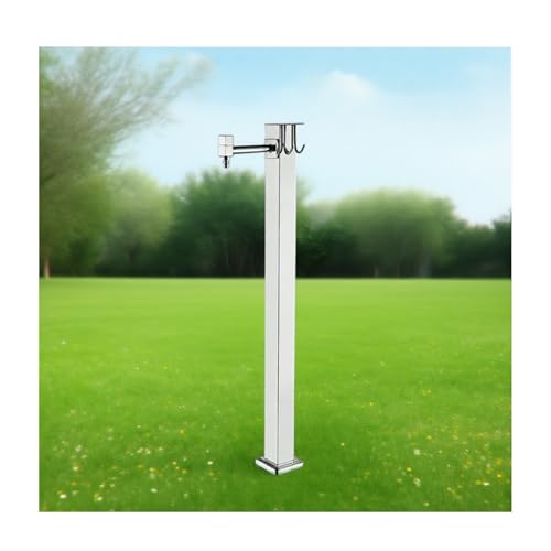HUFIREHU Colonne d'eau Fontaine à Colonne Colonne De Robinet De Jardin Colonne d'eau ExtéRieure en Acier Inoxydable Robinet Antigel ExtéRieur Colonne D’Eau avec Robinet(Metallic,Normal_A)