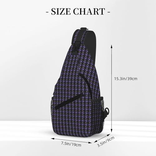 Bolsa de pecho cruzada elegante con estampado diagonal de lavanda 3