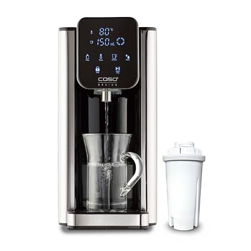 CASO Turbo HW660 - Dispensador de agua caliente (2600 W, 40-100 °C, 100-400 ml, agua caliente en segundos, eficiente y bajo consumo, acero inoxidable), color negro
