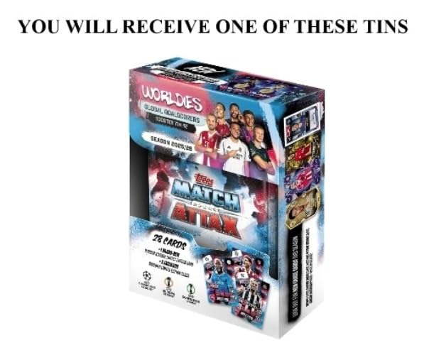 Amazon.com: 2025/26 Topps Match Attax UEFA Champions League Soccer  EXCLUSIVE Collectors Booster TIN with 28 Cards Including Brand new Random  STARBOY Card & (3) EXCLUSIVE WORLDIES LIMITED EDITION Cards! : Toys & Games