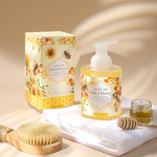 Image of ROMIIE ZOI Foaming Hand Soap, Milk Honey, 500ml / 16.8fl.oz | With Gift Box, Gentle cleansing, nourishes skin without drying