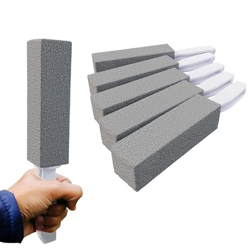 Cepillos Multiusos de Piedra Pómez - Pack de 4 con Mangos - Para Limpiar Baño, Cocina, Parrillas, Piscinas - Elimina Cal, Óxido y Quemaduras