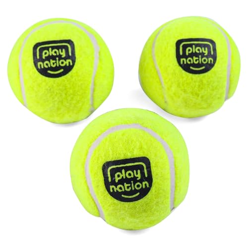 Image of Play Nation Premium Cricket Tennis Ball for Kids, Ball for Tournament Street Match Cricket, Lightweight & Durable Lawn Cricket Ball, Indoor & Outdoor Sports Gear for Kids, Pack of 3 - Green