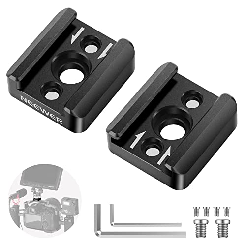 NEEWER Kaltschuh Adapter mit 1/4 Gewinde, kompatibel mit SmallRig DSLR Kamerakäfig Mikrofon LED Monitor Licht usw. (2er Pack, ST26)