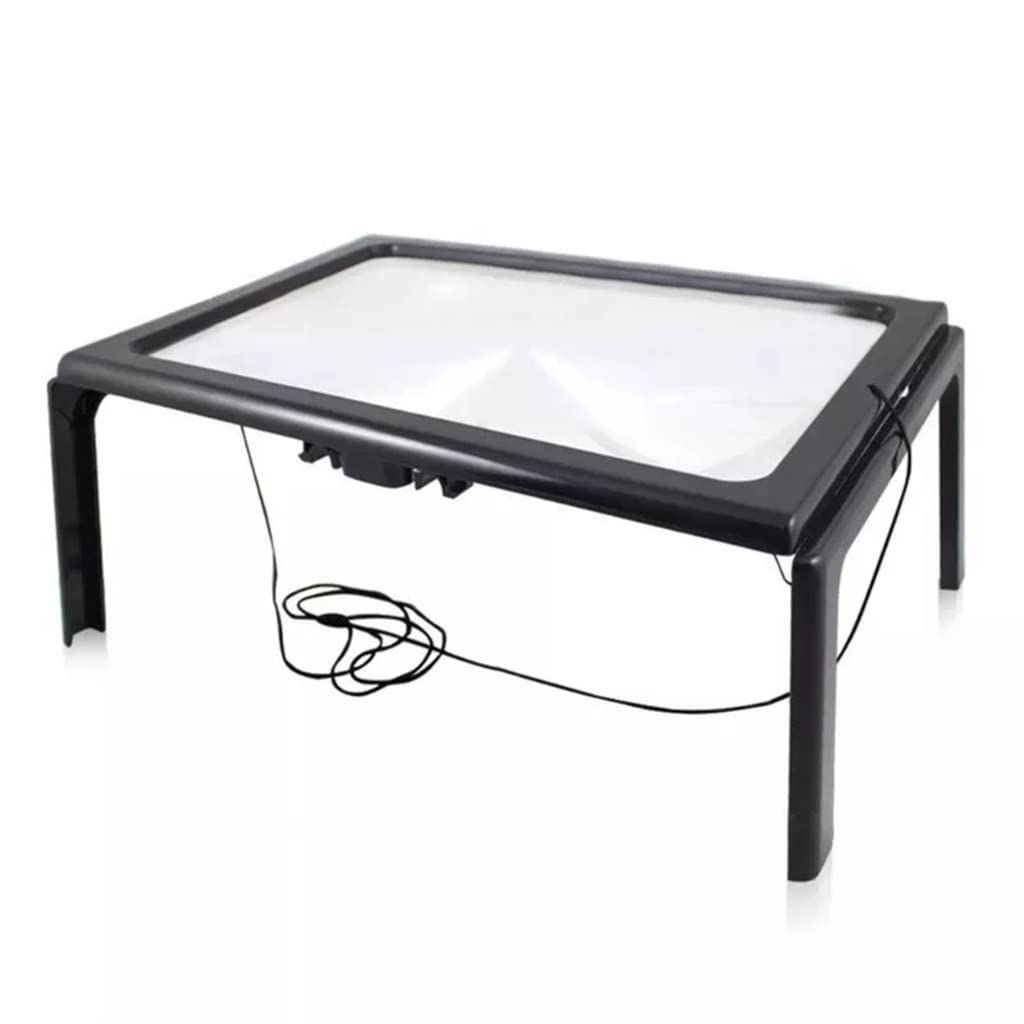 DEUYO Loupe de Lecture rectangulaire Pliable avec lumière, loupe de Table Pliante Portable Warm as Ever