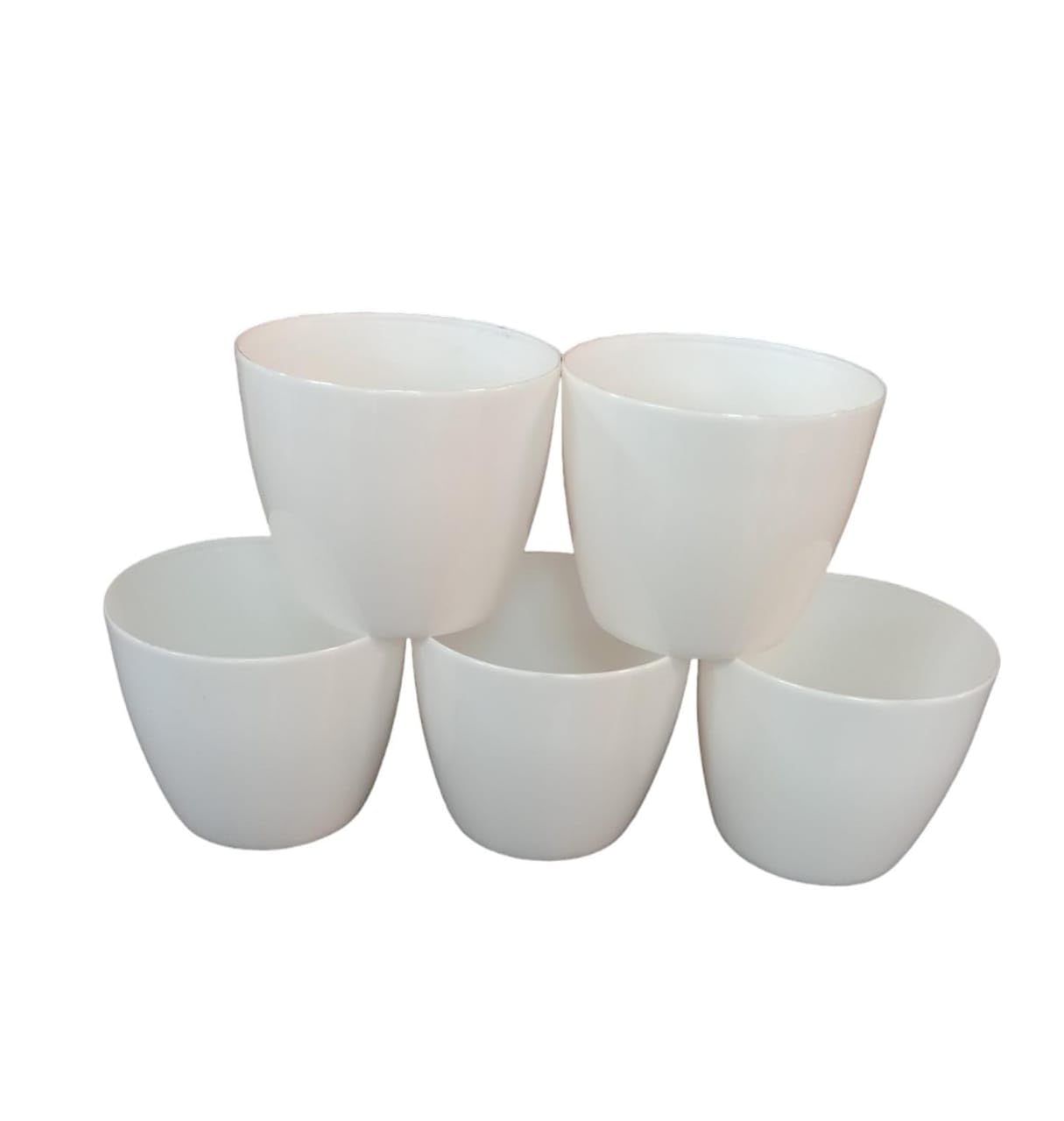 KUMUDAM 4 inches Plastic Flower Pot(Round) White (Pack of 5)| Tabletop White pots for Indoor Plants Home Decor for Gardening Live Plants. (B0CNPGJCXK) Amazon Price History, Amazon Price Tracker