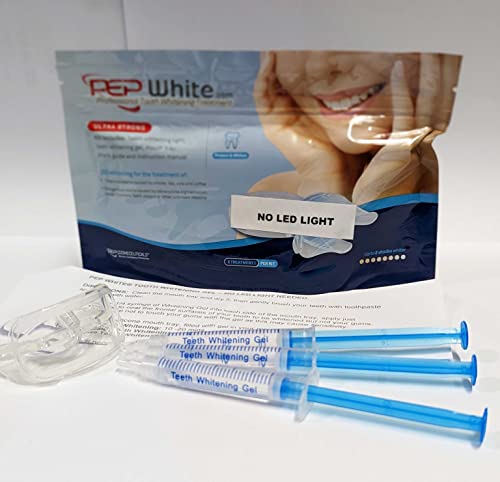 PepWhite Ultra   Blanqueamiento dental súper fuerte (3 x Recambios de gel + bandeja bucal solamente)