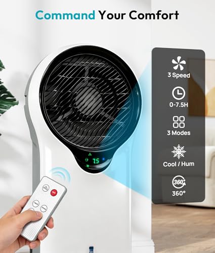 Rellytech 3-in-1 Evaporative Air Cooler, 35’’ Protable Swamp Cooler Indoor with 3 Modes&3 Speeds, 5.5L Water Tank Cold Air Cooler, Air Cooler for Room, Office with Oscillation, 2 Ice Packs — view 6