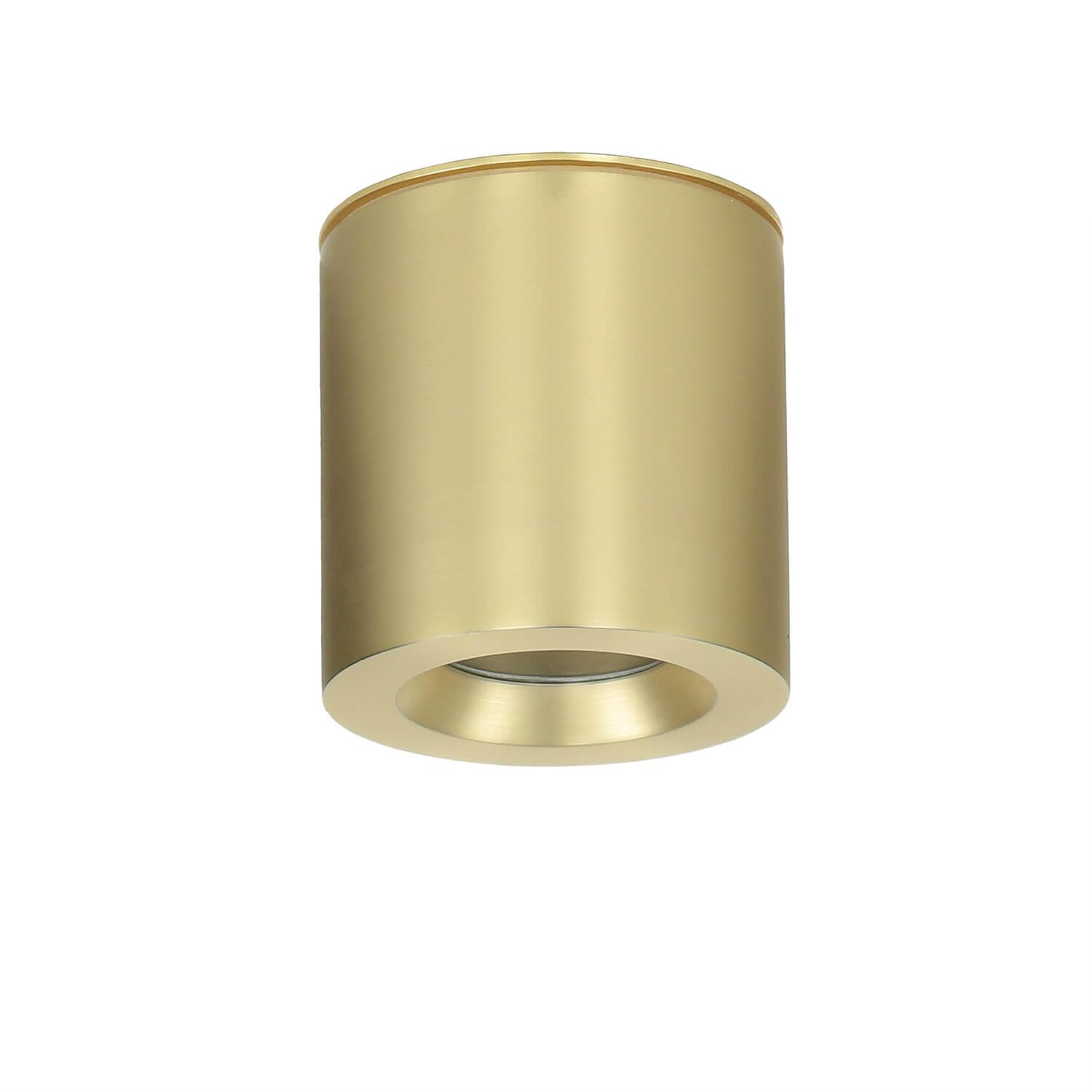 Licht-Erlebnisse Deckenstrahler Aluminium in Gold IP44 Bad Küche Flur 8,5 cm rund GU10 Zeitlos elegant stilvoll akzentuiert kleiner Deckenspot Badezimmer AZORK