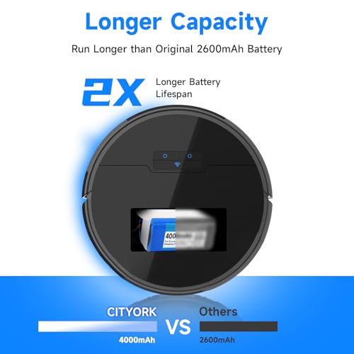 CITYORK Li-ion 4000mAh Akku für Proscenic 850T 850P,Für Tikom G8000 L9000,Für Honiture G20,Für Lubluelu SL61/SL60D,Für Ultenic D5/D5s Pro,Für Venga 3000/3001,Für Lefant T700,Für Bagotte BG600/700/750