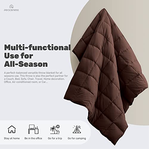 Peace Nest Down Throw Blankets For Couch 50X70” Down Blanket For Indoor And Outdoor Throw Blanket Use Soft Lightweight Throw Blanket Chocolate #TOP1