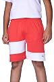 UMILDO Boy's Active Sports Wear Knee Length Solid Polyester Relaxed Fit Shorts_Red-White