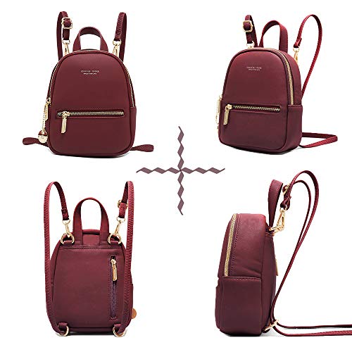 Small-Leather-Backpack-Mini-Cute-Casual-Daypack-Fashion-Zippered-Pockets-Crossbody-Bags-for-Women-Red