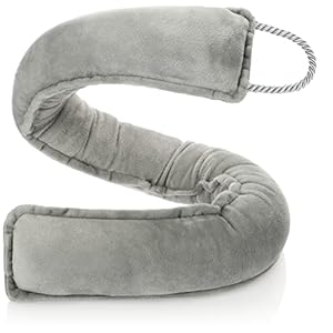 COM-FOUR® tochtstopper, extra zware windstopper met koord, effectieve tochtstopper, goede afdichting tegen tocht en warmteverlies, deurmat (Lichtgrijs)