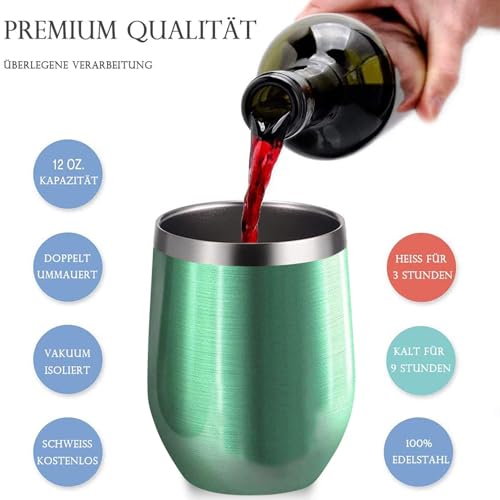 FloweryOcean Weinbecher aus Edelstahl, 2 Stück 12OZ Weingläser to go, hält 5h heiß/ 10h kalt, BPA-frei… – Ansicht 6