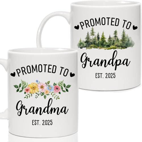 Breezyvalleypromotedtograndparentsgiftsgrandmaandgrandpa2025coffeemugsfirsttime1stgrandparentsgiftsfornewgrandpagrandmapregnancybabyannouncementforgrandparentmugset Urban Country Home Decor Breezy valley promoted to grandparents gifts grandma and grandpa 2025 coffee mugs first time 1st grandparents gifts for new grandpa grandma pregnancy baby announcement for grandparent mug set urban country home decor