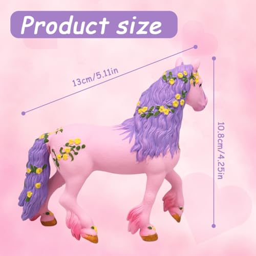 QWEPU Einhorn Spielfigur Meereseinhorn, Pferde Spielfigur Einhorn, Mythische Pegasus Modell Magische Energie Kreatur Rosa Pferde, Fantastische Figuren Geschenk für Mädchen und Jungen 13 x 10 cm