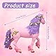 QWEPU Einhorn Spielfigur Meereseinhorn, Pferde Spielfigur Einhorn, Mythische Pegasus Modell Magische Energie Kreatur Rosa Pferde, Fantastische Figuren Geschenk für Mädchen und Jungen 13 x 10 cm