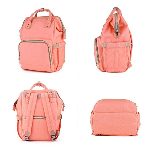Image of Diaper Bag /Mother Backpack for Travel (Plain Light Orange)