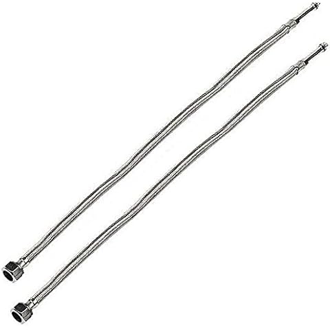 Flexible Hose Pipe Tap Tails for Monobloc Basin Or Kitchen Taps 400mm, 500mm, 900mm, x 10mm and 12mm (500mm x 10mm) Cover