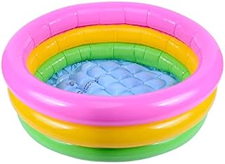 3 Rings Kiddie Pool,Rainbow Space Garden Round Inflatable Baby Swimming Pool Baby Ball Pit Pool Water Game Play Center for Kids (Diameter 23.6''(60cm))