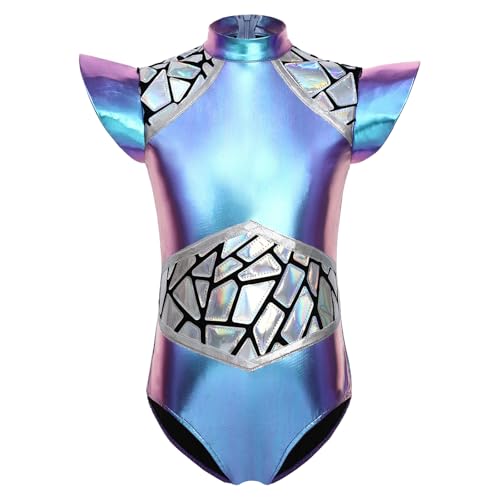 Combinaison spatiale métallique fille unitard brillant à paillettes pour danse
