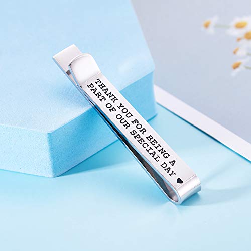 Uncle of the Bride Tie Clip - Pre-Engraved Stainless Steel Wedding Keepsake | "Thank You for Being Part of Our Special Day" Tie Bar Gift for Uncles & Groomsmen4