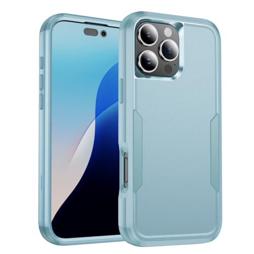 Image of Cubix Full Body Armor Cover for iPhone 16 Pro Pouch Hard PC + Soft TPU 3-Layer Military Grade Back Case (Aqua)