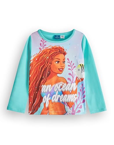 Disney The Little Mermaid Girls Pajama Set | Kids Princess Long Sleeve Long Leg Graphic PJs in Blue | Film Merchandise Gift2