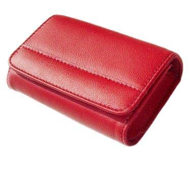 Housse Nikon COOLPIX S23 en cuir rouge et trépied pour photos de voyage