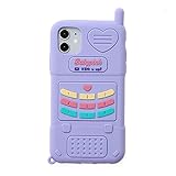 Wifantien 3D Purple Retro Phone Case for iPhone 11 6.1',iPhone 11 Retro Phone Case,3D Cartoon Cute...