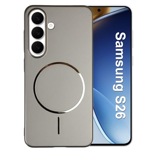 Image of AIBEX Ultra-Thin Mag-Saf Back Cover Case Compatible with Samsung S26| Slim Fit Scratch-Resistant Matte | Magnetic Wireless Charging | Microfibre Lining | Camera Protection (PC Material) - Titanium