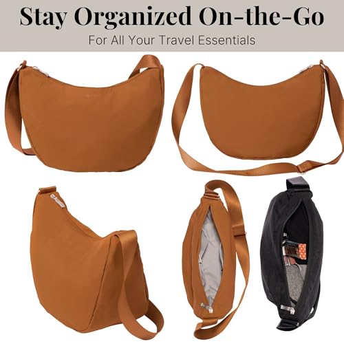 Image of Baggallini Swift Crescent Crossbody Bag for Women - Lightweight 12 inchx8 inch Travel Purse Handbag