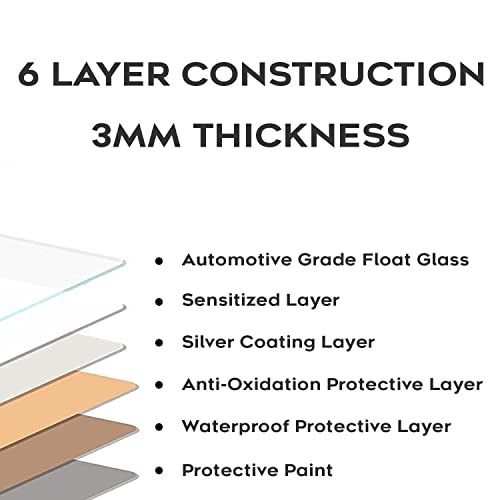 Magnifique Modern Asymmetrical Irregular Shape Wall-Mounted Mirror, 19.5 X 30.5-Inch, Natural Solid Pine Wood Abstract Cobblestone Fram #TOP2