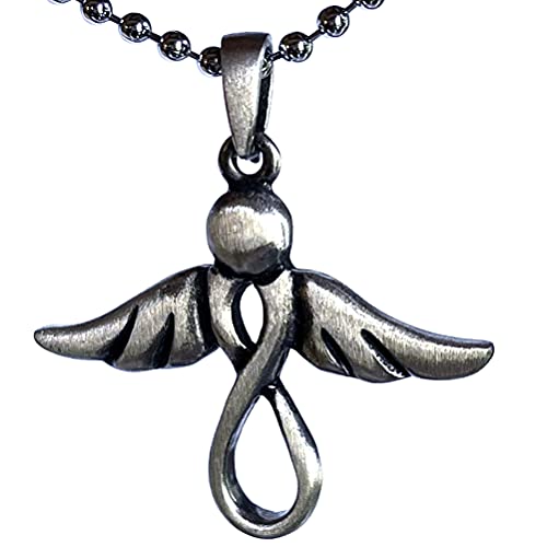 Jewelry Angel Infinity Knot Holy Spirit Ghost Fairy Pewter Unisex Girls Boys Men's Women's Christian Pendant Necklace Lucky Charm Protection Amulet Safe Travel Repel Evil Talisman W Silver Ball Chain #TOP25