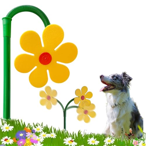 CUTENNIOU Crazy Daisy Sprinkler Funny Sunflower Water Sprinkler for Lawn Garden Yard Watering Crazy Dancing Daisy Water Sprinklers for Dogs Outdoor Play - Yellow