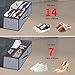 Onlyeasy Under Bed Shoe Storage Organizers for Kids and Adults Fit 14 Pairs of Shoes & 4 Pairs of Boots, Sturdy Underbed Organizer with 2 Strong Zippers and 4 Handles, Linen-like Grey, MXDUBS14S4