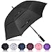 ZOMAKE Grand Parapluie Golf Automatique,XL Noir Parapluies Resistant au Vent pour Homme Femme - 157cm Umbrella Paraplui Solide Anti Tempete(Noir)