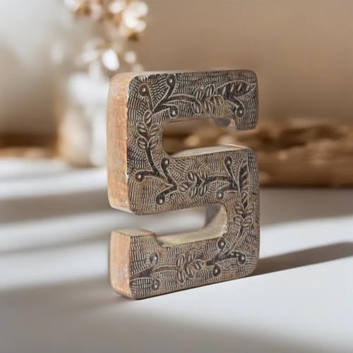Vintage Gray Handmade Eco-Friendly "S" Alphabet Letter Block For Wall Mount & Table Top Décor