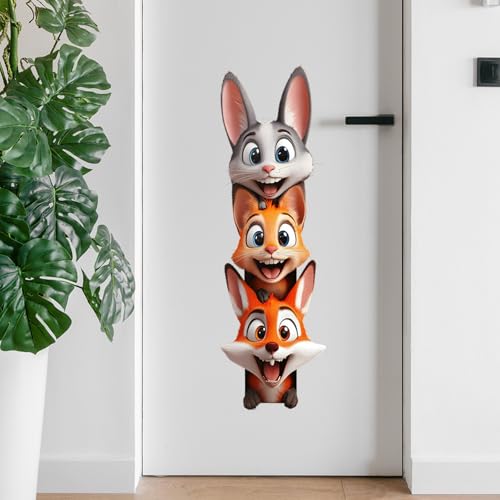 Vinilos decorativos 3D animales tiernos para pared miniatura 6