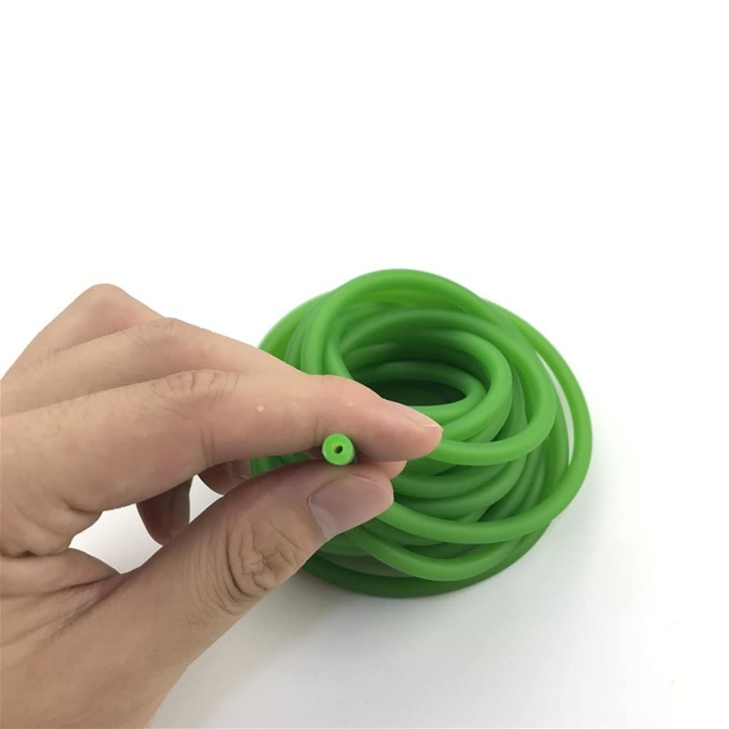 JEEIJ 1 Pz Verde Naturale Fionde in Lattice di Yoga Tubo di Gomma 0.5-5 M for La Caccia Tiro di Alta Elastico Tubo della Fascia Accessori 2X5mm di Diametro (Color : 1 Meter)