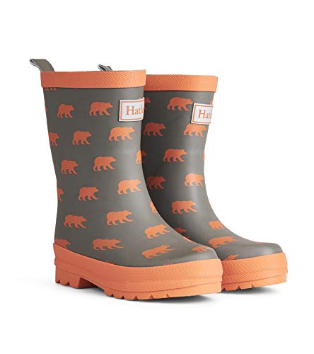 Hatley Boys' Toddler Rain Boots, Matte Silhouette Bears, 5 US Child