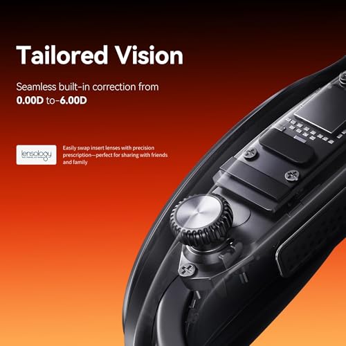 Image of Rokid Max2 black AR Glasses, 215 inch Micro-OLED Display, 50 FOV, 600 Nits Brightness, compatible with smart phones, Windows laptops, Ipad since 2020