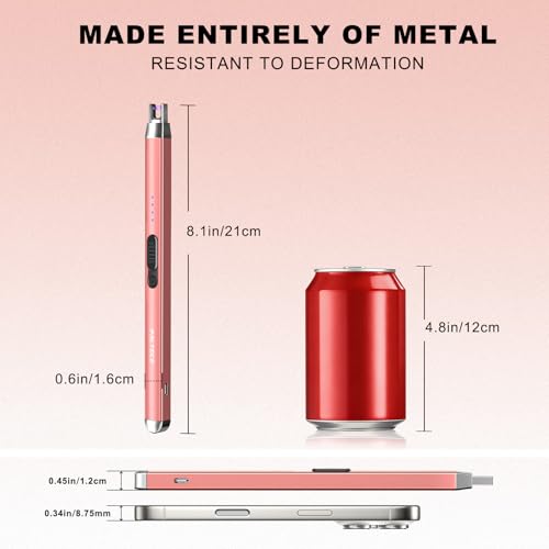 Encendedor eléctrico recargable USB-C PALTECE Rose Gold miniatura 2
